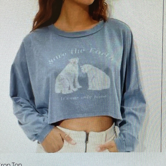American Eagle long sleeve cropped top - Picture 1 of 8